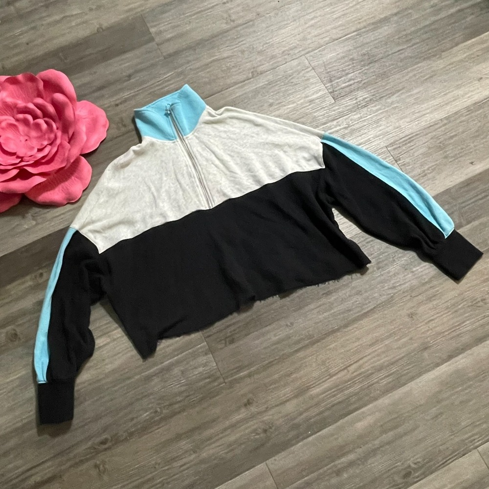 SHOW ME YOUR‎ MUMU Cameron Pullover Sweatshirt Colorblock Womens Sz S Athleisure